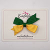 3 Inch Butterfly Bow Style 2 - Forest Green & Yellow Gold