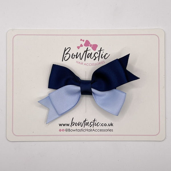 3 Inch Butterfly Bow Style 2 - Navy & Bluebell