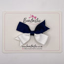 3 Inch Butterfly Bow Style 2 - Navy & White