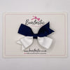 3 Inch Butterfly Bow Style 2 - Navy & White