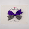 3 Inch Butterfly Bow Style 2 - Purple & Metal Grey