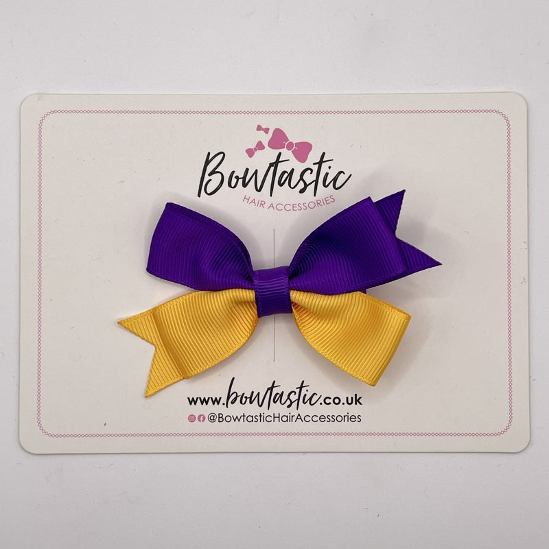 3 Inch Butterfly Bow Style 2 - Purple & Yellow Gold