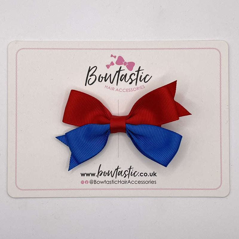 3 Inch Butterfly Bow Style 2 - Red & Royal Blue