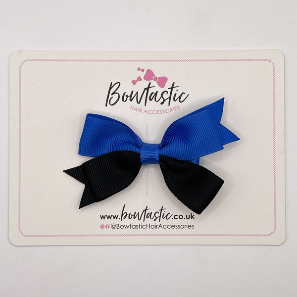 3 Inch Butterfly Bow Style 2 - Royal Blue & Black