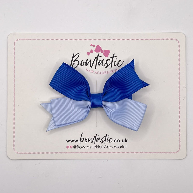 3 Inch Butterfly Bow Style 2 - Royal Blue & Bluebell