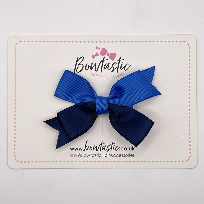 3 Inch Butterfly Bow Style 2 - Royal Blue & Navy