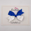 3 Inch Butterfly Bow Style 2 - Royal Blue & White