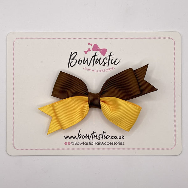 3 Inch Butterfly Bow Style 2 - Turftan & Yellow Gold