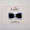 3 Inch Flat Double Bow Style 2 - Black & Bluebell