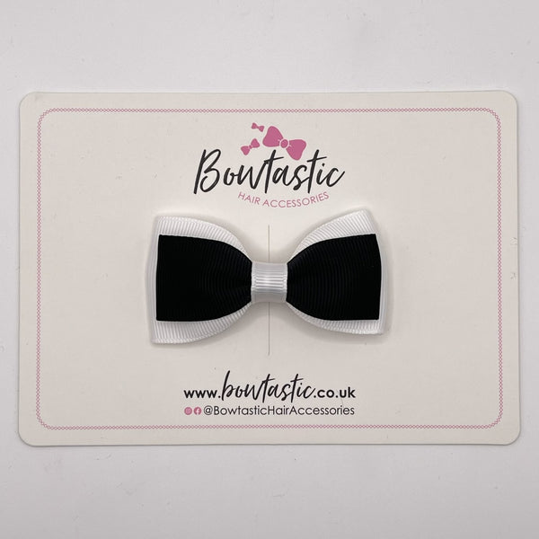 3 Inch Flat Double Bow Style 2 - Black & White