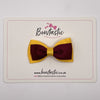 3 Inch Flat Double Bow Style 2 - Burgundy & Yellow Gold