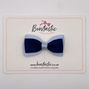 3 Inch Flat Double Bow Style 2 - Navy & Bluebell