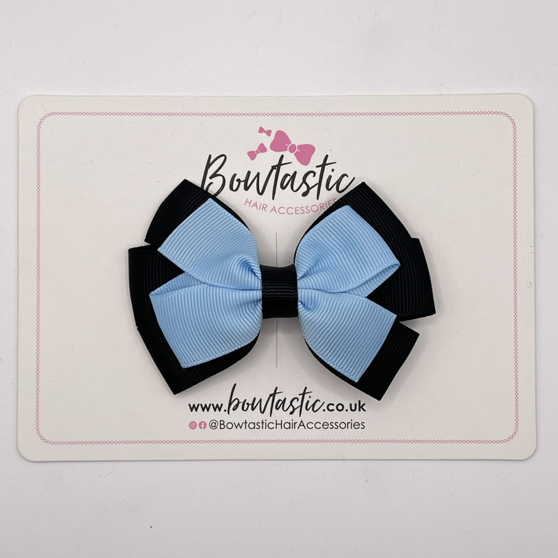 3.25 Inch Flat Bow - Blue Topaz & Black