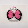 3.25 Inch Flat Bow - Hot Pink & Black