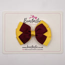 3.25 Inch Flat Bow - Burgundy & Yellow Gold