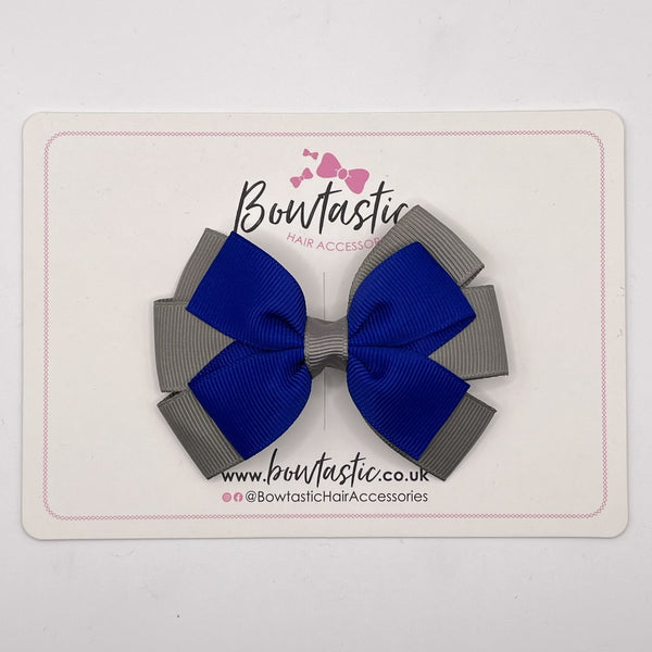 3.25 Inch Flat Bow - Cobalt & Metal Grey