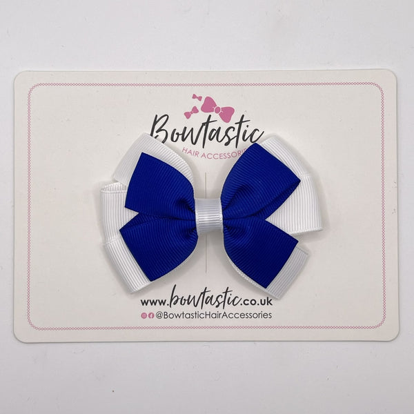 3.25 Inch Flat Bow - Cobalt & White