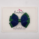 3.25 Inch Flat Bow - Navy & Forest Green