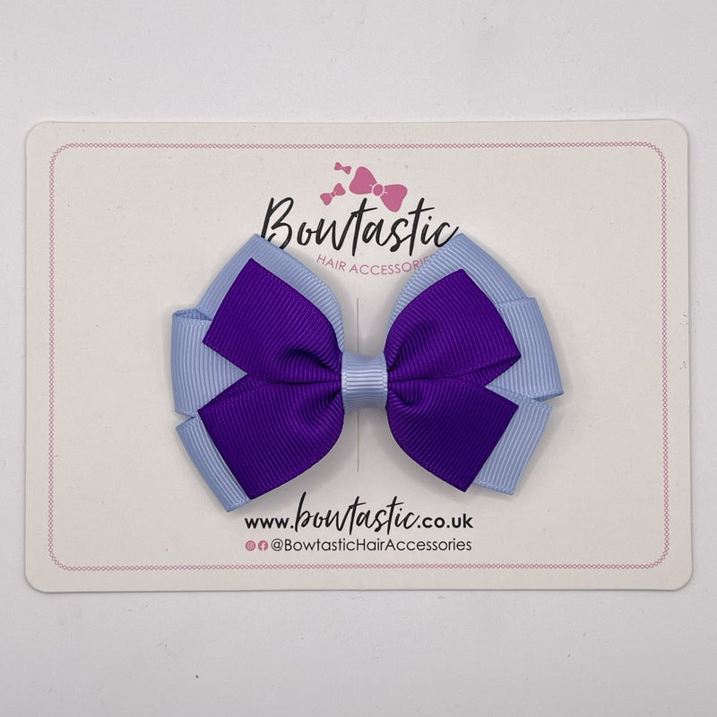 3.25 Inch Flat Bow - Purple & Bluebell