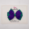 3.25 Inch Flat Bow - Purple & Jade Green