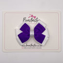 3.25 Inch Flat Bow - Purple & White