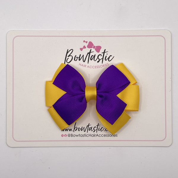 3.25 Inch Flat Bow - Purple & Yellow Gold