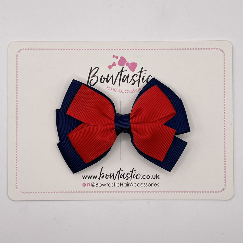 3.25 Inch Flat Bow - Red & Navy