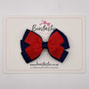 3.25 Inch Flat Bow - Red & Navy