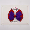 3.25 Inch Flat Bow - Purple & Red