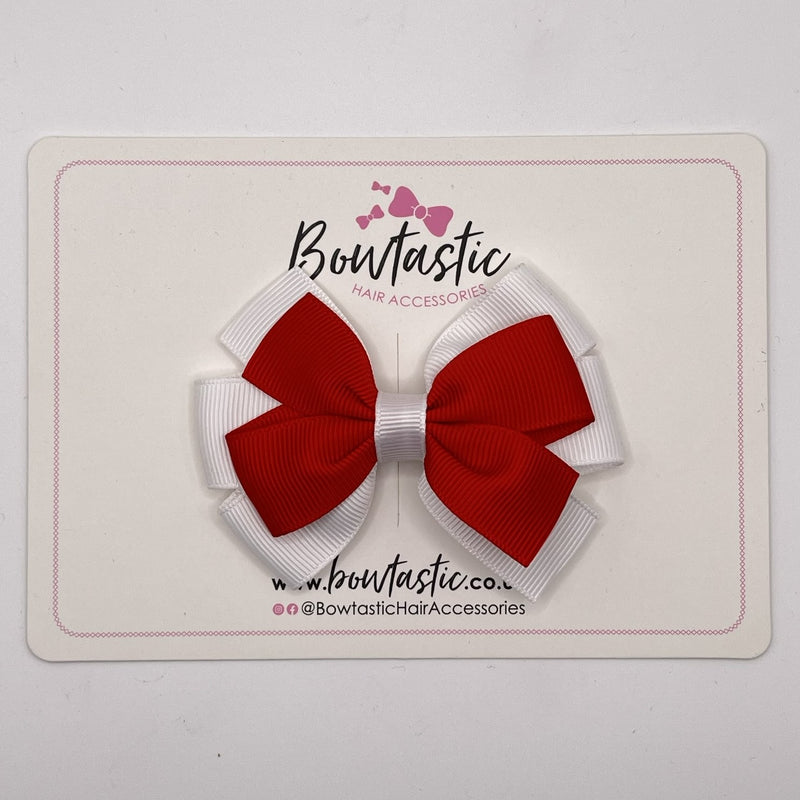 3.25 Inch Flat Bow - Red & White