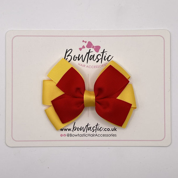 3.25 Inch Flat Bow - Red & Yellow Gold