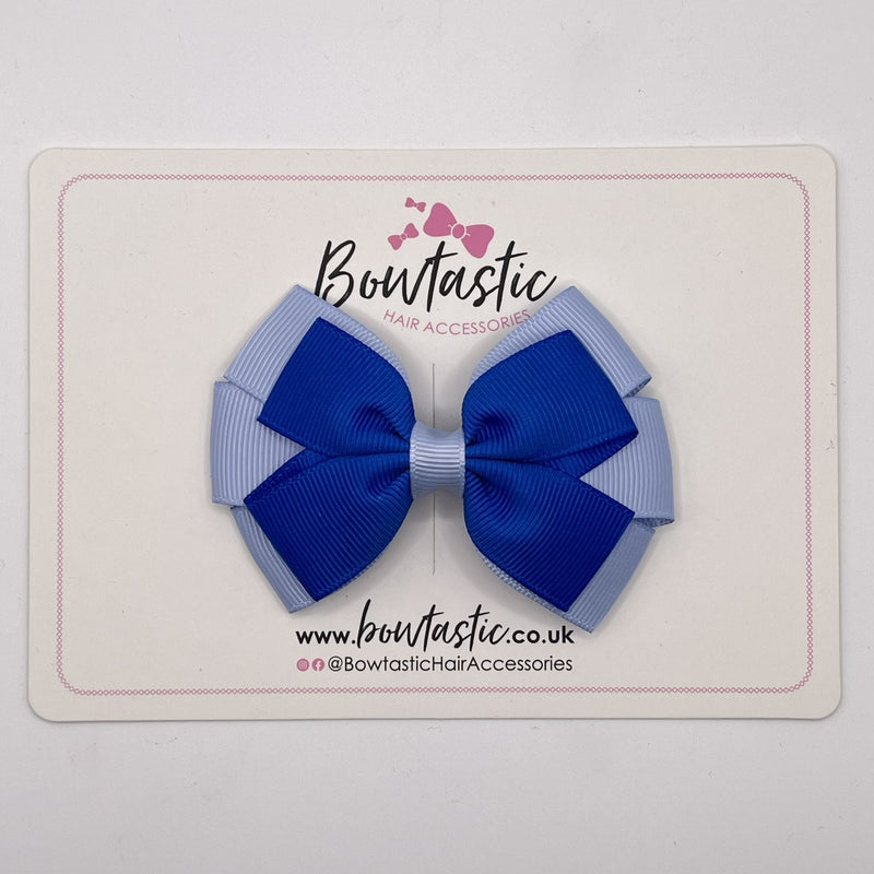 3.25 Inch Flat Bow - Royal Blue & Bluebell