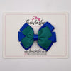 3.25 Inch Flat Bow - Jade Green & Royal Blue