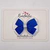 3.25 Inch Flat Bow - Royal Blue & White