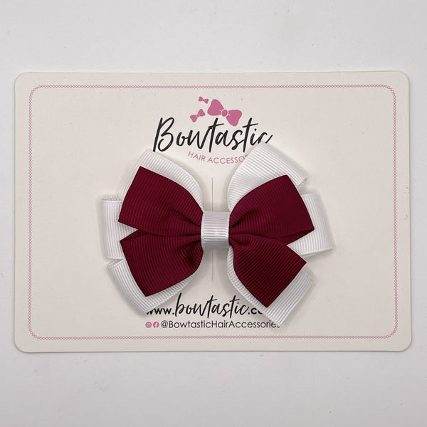 3.25 Inch Flat Bow - Wine & White