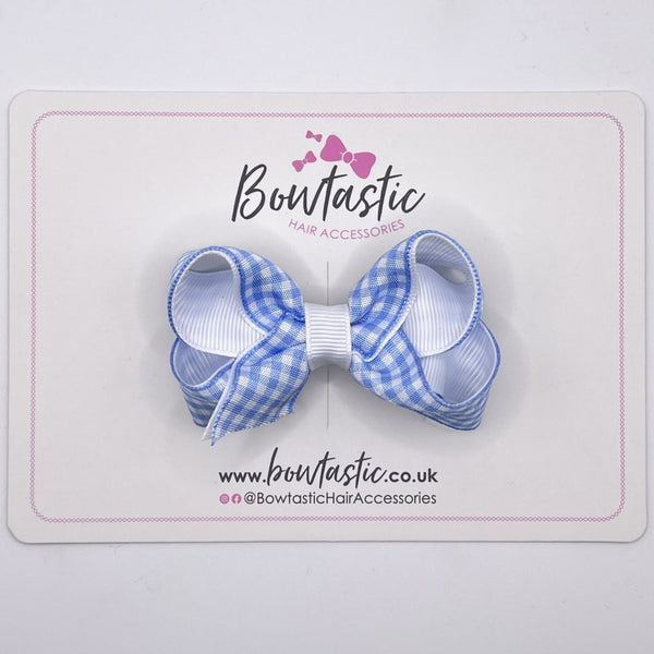 3 Inch Bow - Blue & White Gingham