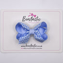 3 Inch Bow - Bluebell & Light Blue Gingham