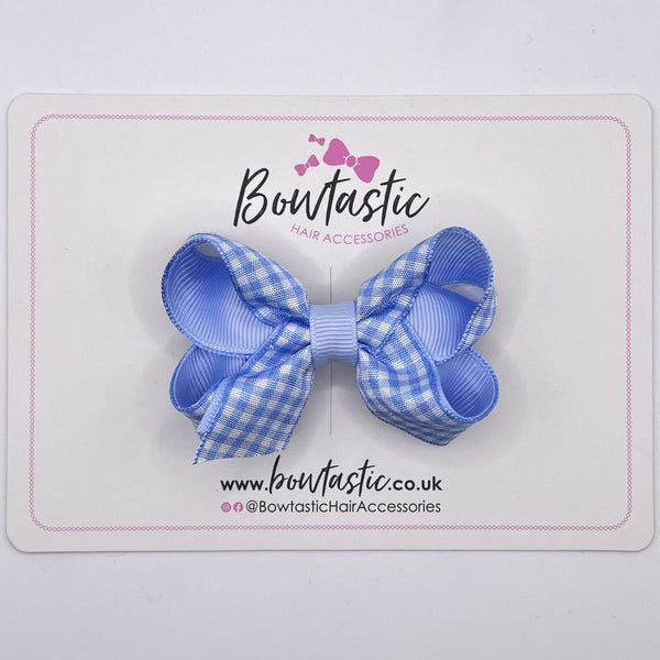 3 Inch Bow - Blue Gingham