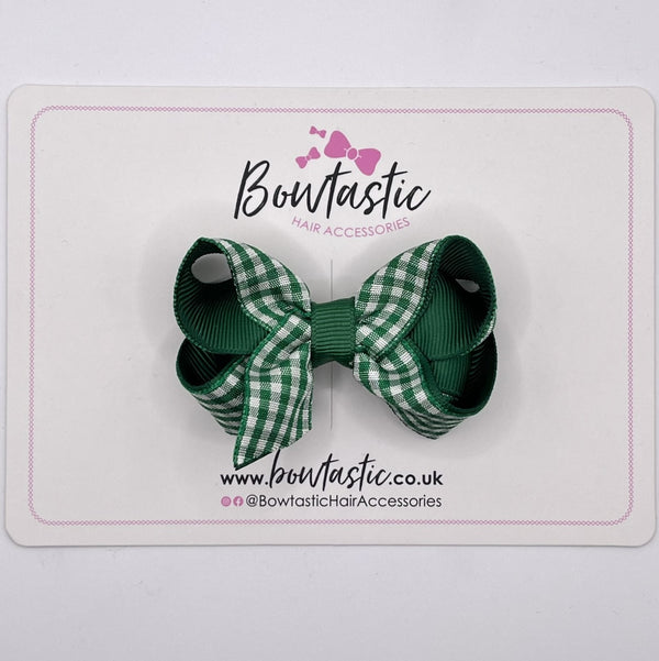 3 Inch Bow - Forest Green & Green Gingham