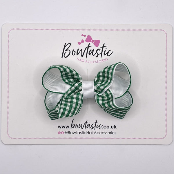 3 Inch Bow - Green & White Gingham