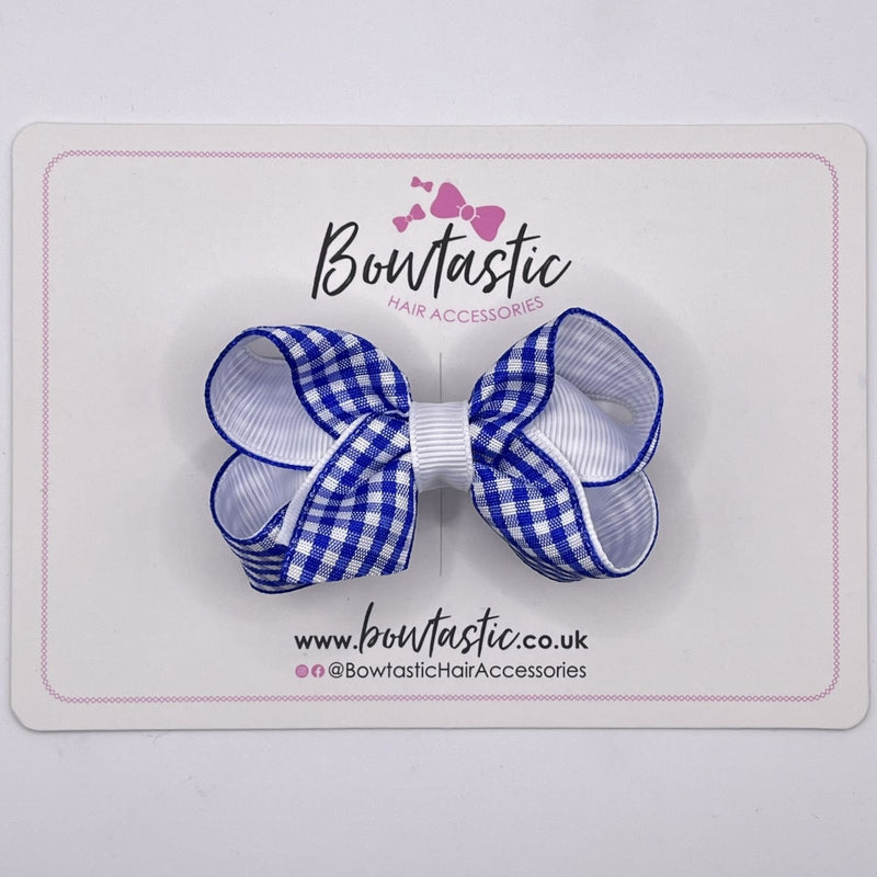 3 Inch Bow - Royal Blue & White Gingham