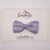3 Inch Thin Tuxedo Bow - Lilac Gingham
