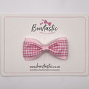 3 Inch Thin Tuxedo Bow - Pink Gingham