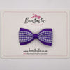 3 Inch Thin Tuxedo Bow - Purple Gingham