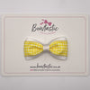 3 Inch Thin Tuxedo Bow - Yellow & White Gingham