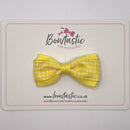 3 Inch Thin Tuxedo Bow - Yellow Gingham