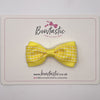 3 Inch Thin Tuxedo Bow - Yellow Gingham