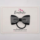 3 Inch Tuxedo Bow Thin Elastic - Black Gingham