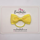 3 Inch Tuxedo Bow Thin Elastic - Yellow Gingham