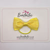 3 Inch Tuxedo Bow Thin Elastic - Yellow Gingham